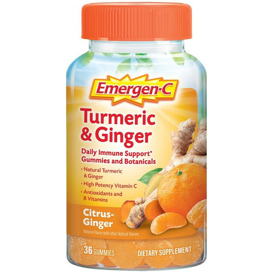 Emergen-C Turmeric & Ginger Daily Immune Support, Citrus-Ginger (36 Gummies)