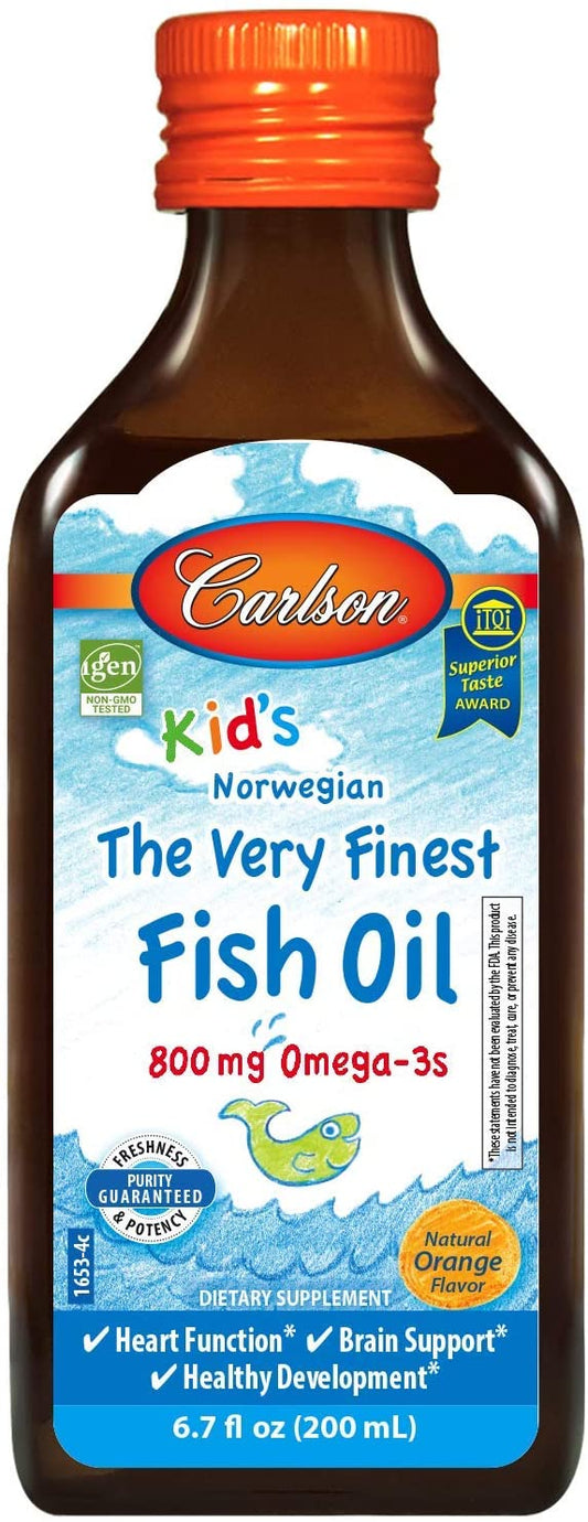 Carlson Kid's The Very Finest Fish Oil, 800 mg Omega-3s, Norwegian, Sustainably Sourced, Orange, 200 mL