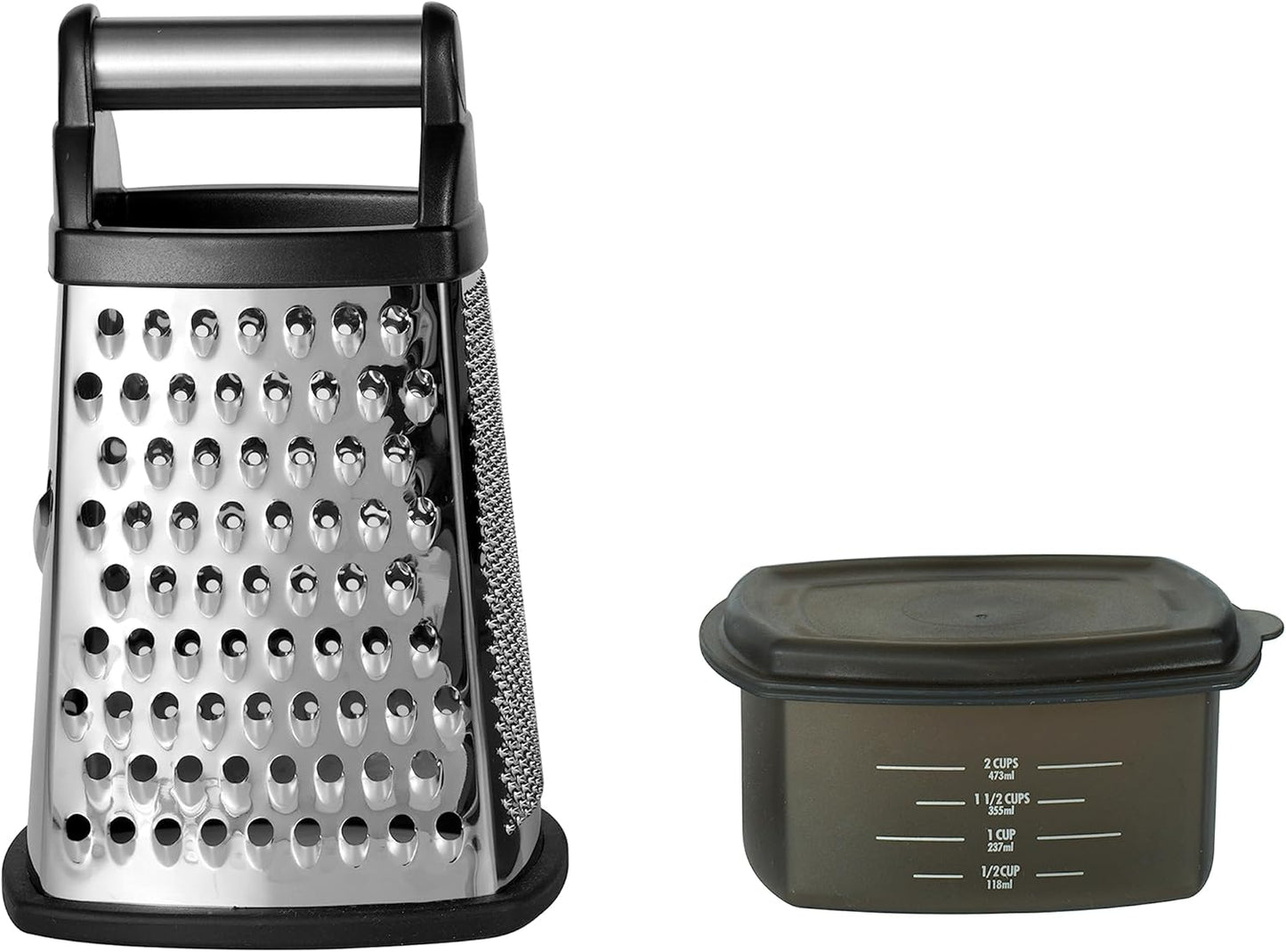 KitchenAid Gourmet 4-Sided Stainless Steel Box Grater, 10 Inches, Black