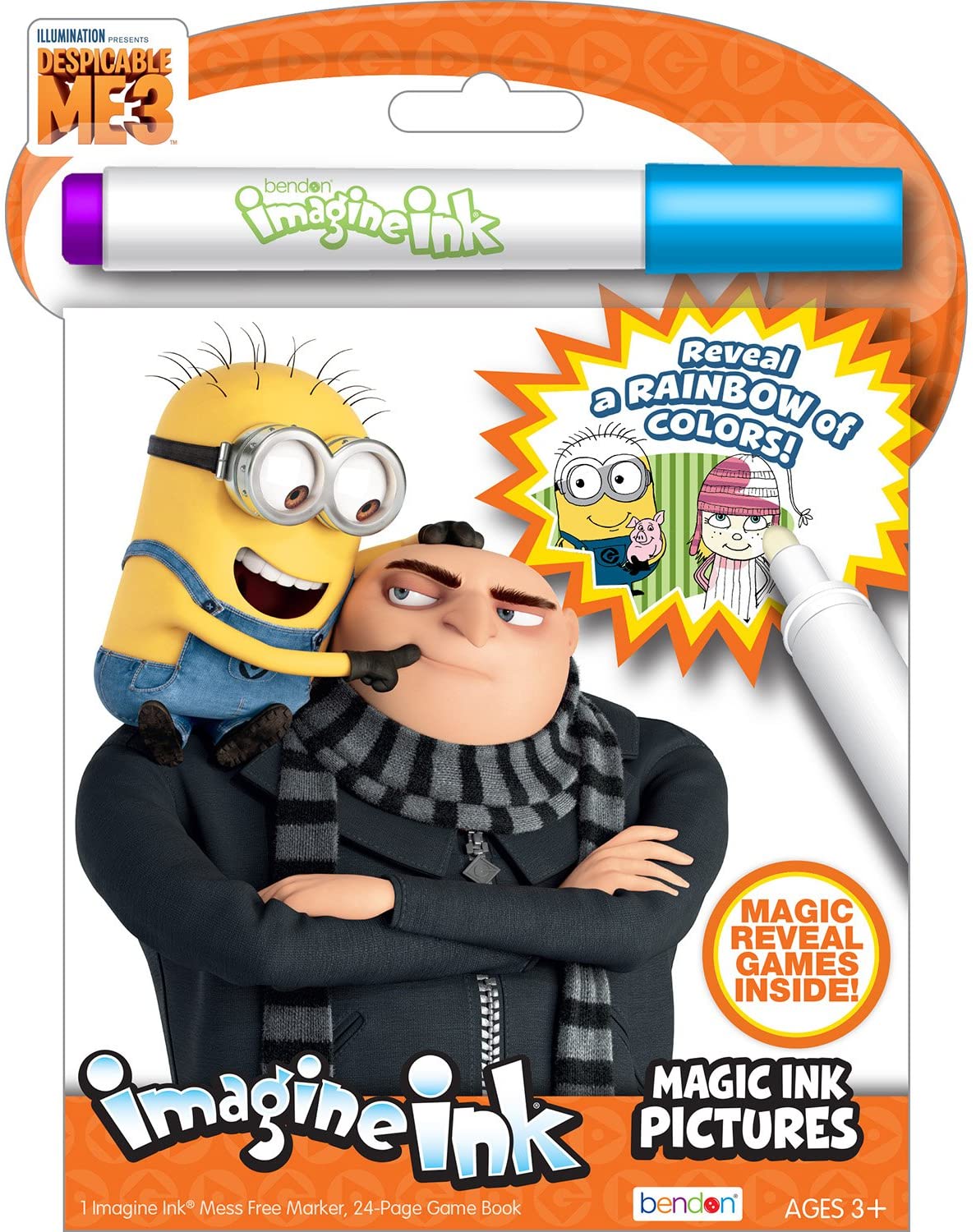 Bendon 41015 Despicable Me 3 Imagine Ink Magic Ink Pictures, Multicolor (24 - PAGE GAME BOOK)