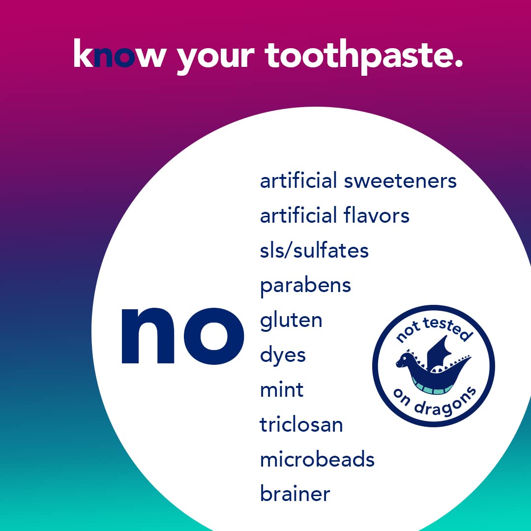 Hello Dragon Dazzle Fluoride Toothpaste Blue Raspberry For Kids Ages 2+ (119g)