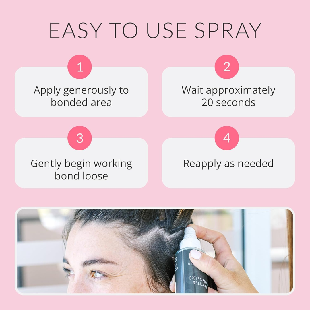 Beautify by Walker Tape Weft Release Spray for Hair Extensions, 4 oz / 118 ml