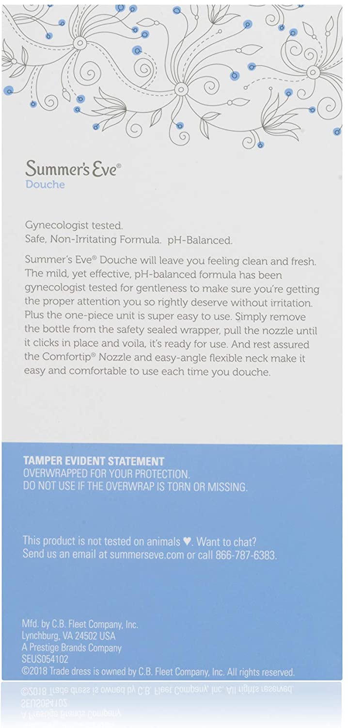 Summer's Eve 4 PCS pH Balanced Douche, Extra Cleansing Vinegar & Water, Feminine Care Wash, 133ml each