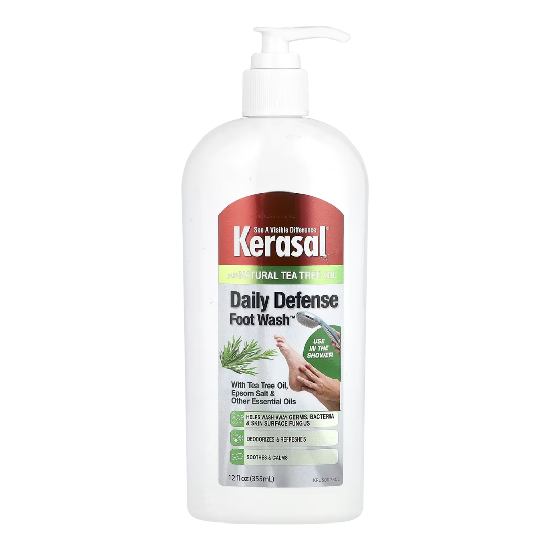 Kerasal plus Natural Tea Tree Oil Daily Defense Foot Wash, 12 oz / 355 ml