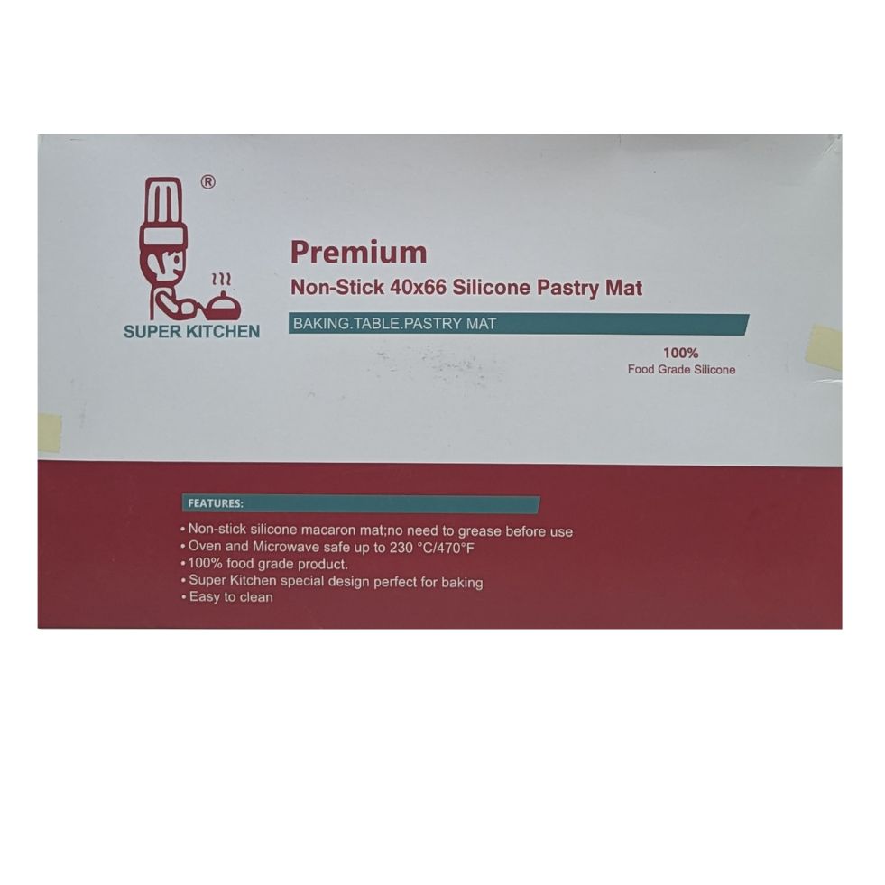 Folksy Super Kitchen Non-slip Silicone Pastry Mat Extra Large with Measurements, 16 X 26, ( Red )