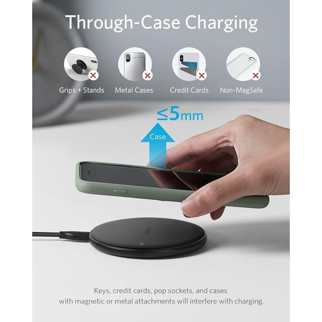 Anker PowerWave Wireless Charger Pad A2503 Black, 240 V
