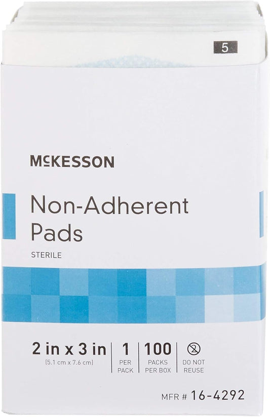 McKesson Non-Adherent Pads, Sterile, 2 X 3 Inhes, 100 Pack