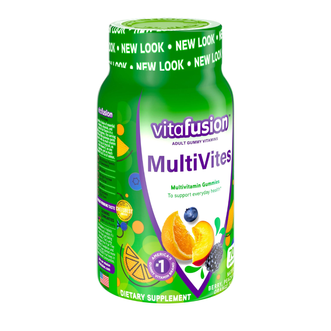 Vitafusion MultiVites Essential Multi Natural Berry Peach & Orange Flavors (70 Gummies)