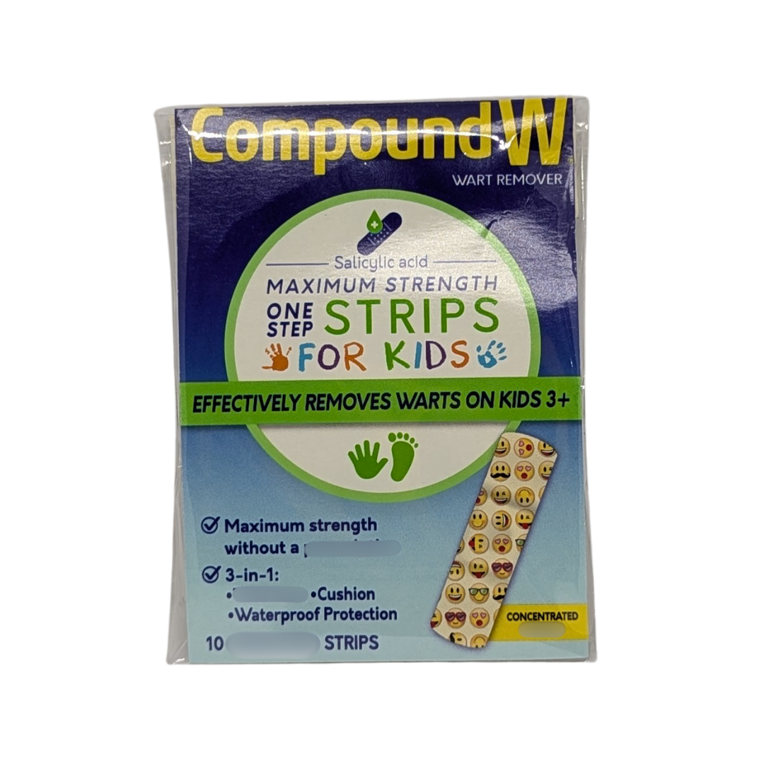 Compound W One Step Wart Remover for Kids, 10 Strips (NO BOX)