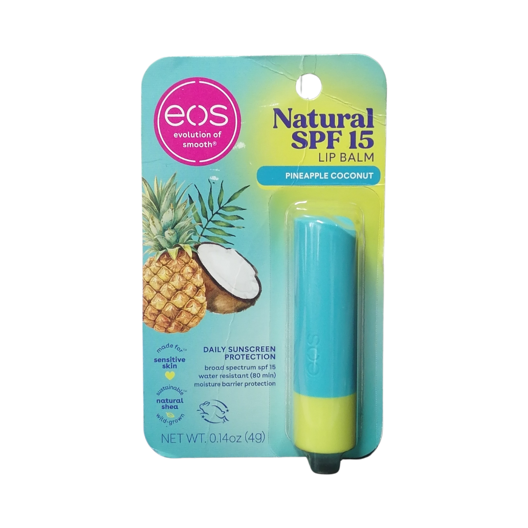 EOS Natural Lip Balm Pineapple Coconut SPF 15, 0.14 oz / 4 g