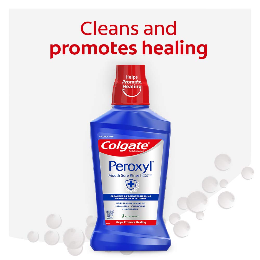 Colgate Peroxyl Mouth Sore Rinse, Mild Mint Alcohol Free, 8.4 fl.oz / 250ml
