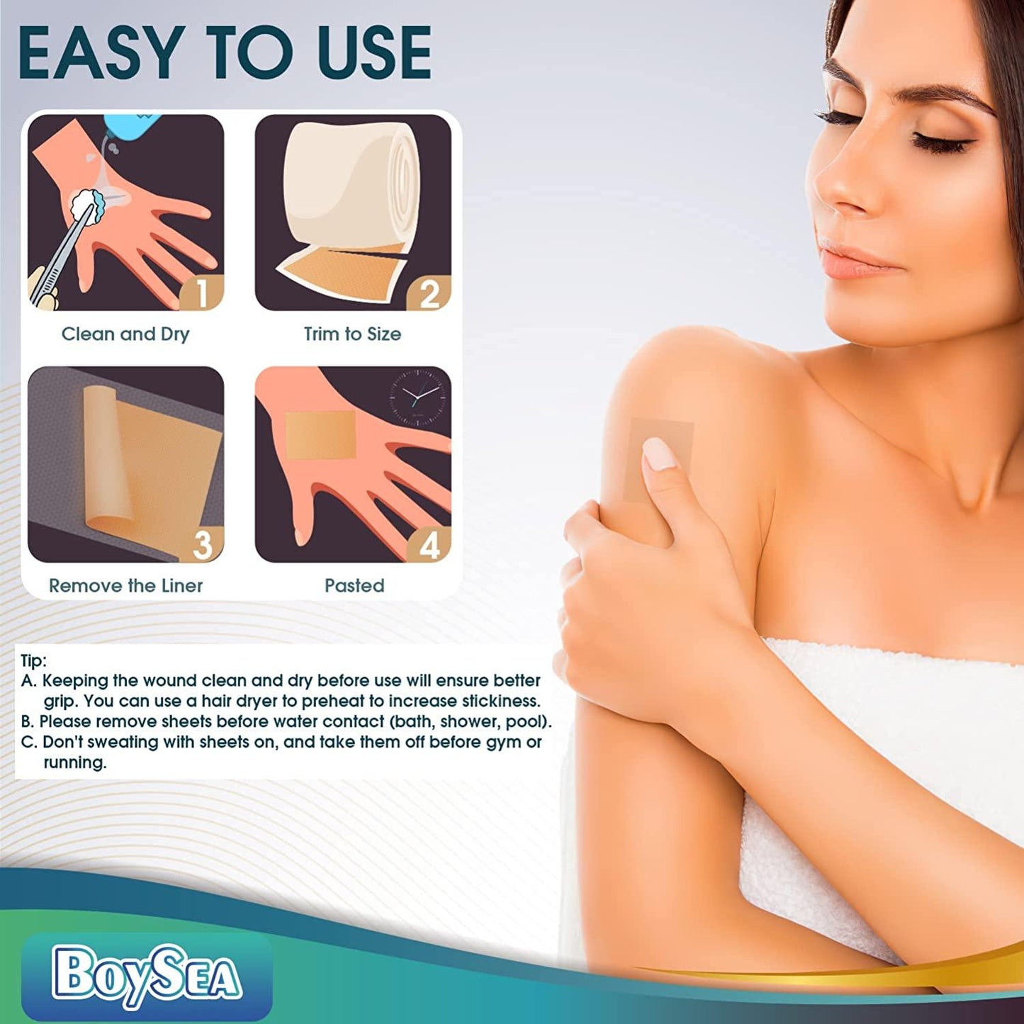 BoySea Silicone Scar Sheets Roll Size 1.6" x 150" / 4cmX3.8cm