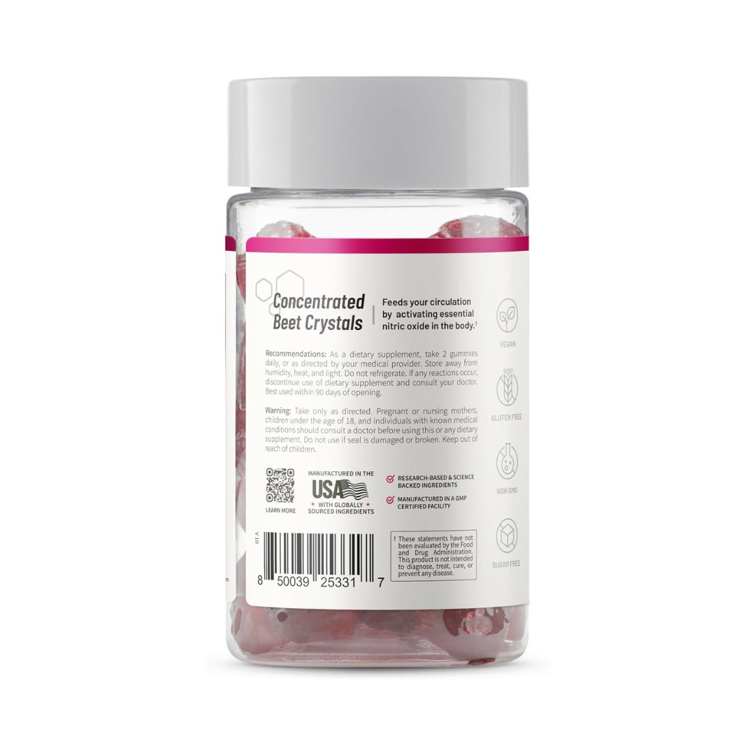 SNAP Nitric Oxide Cherry Gummies Sugar Free, 60 Gummies