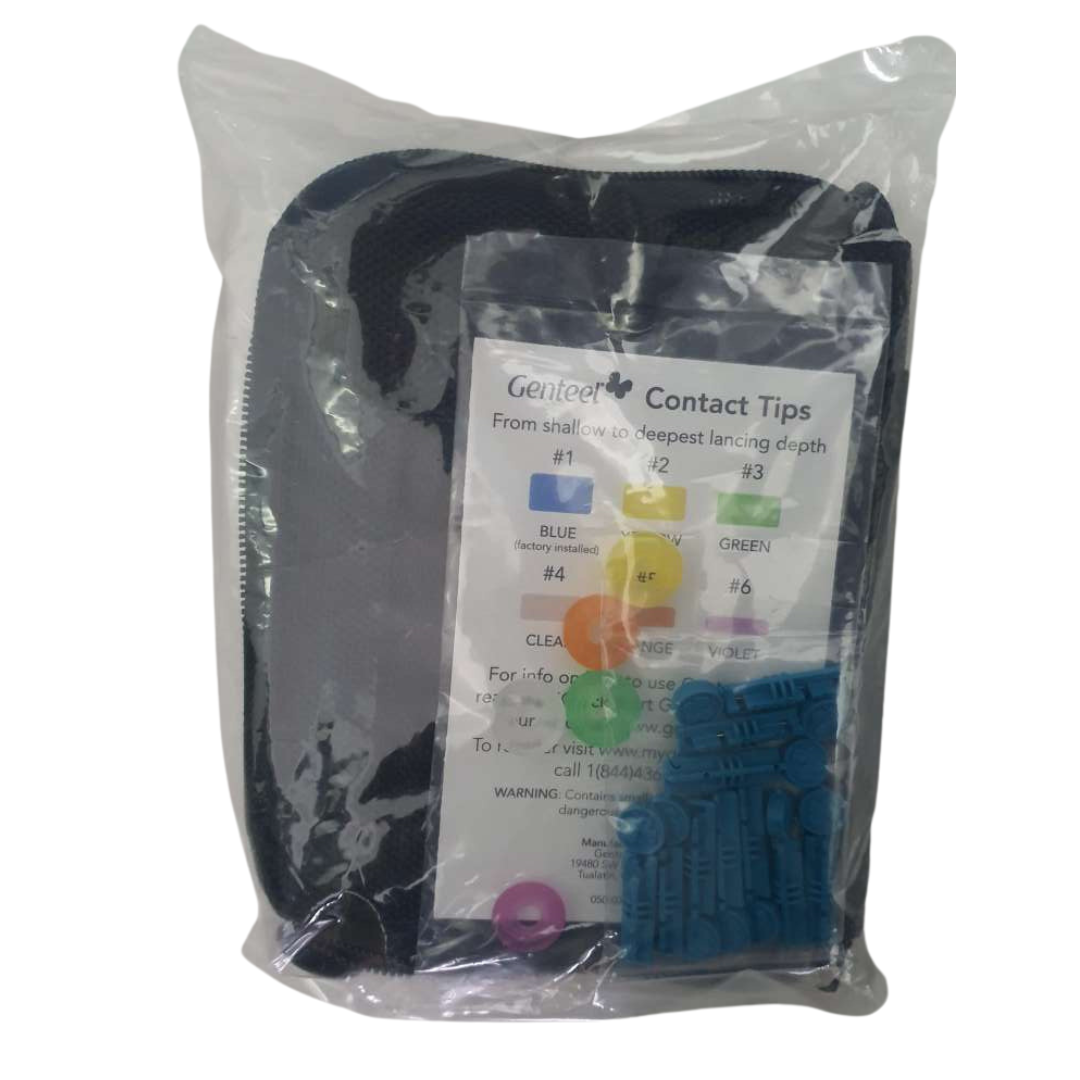 Genteel Plus Vacuum Lancing Device , Blood Glucose & Ketone Testing - Butterfly Blue