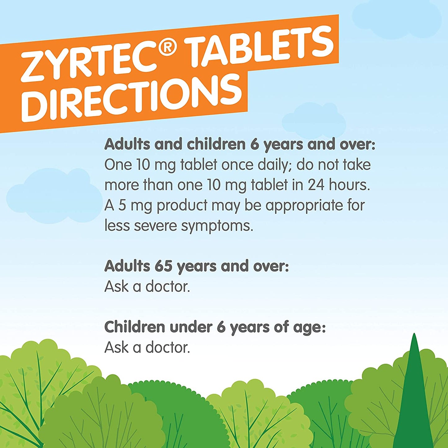 Zyrtec 24 Hours Allergy Relief Tablets, 10mg, 50 Counts