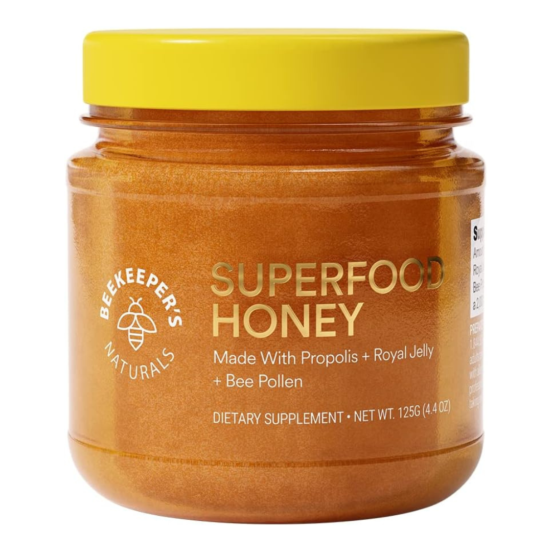 Beekeeper's Naturals Superfood Honey with Propolis, Royal Jelly & Bee Pollen, 125 g / 4.4 oz.