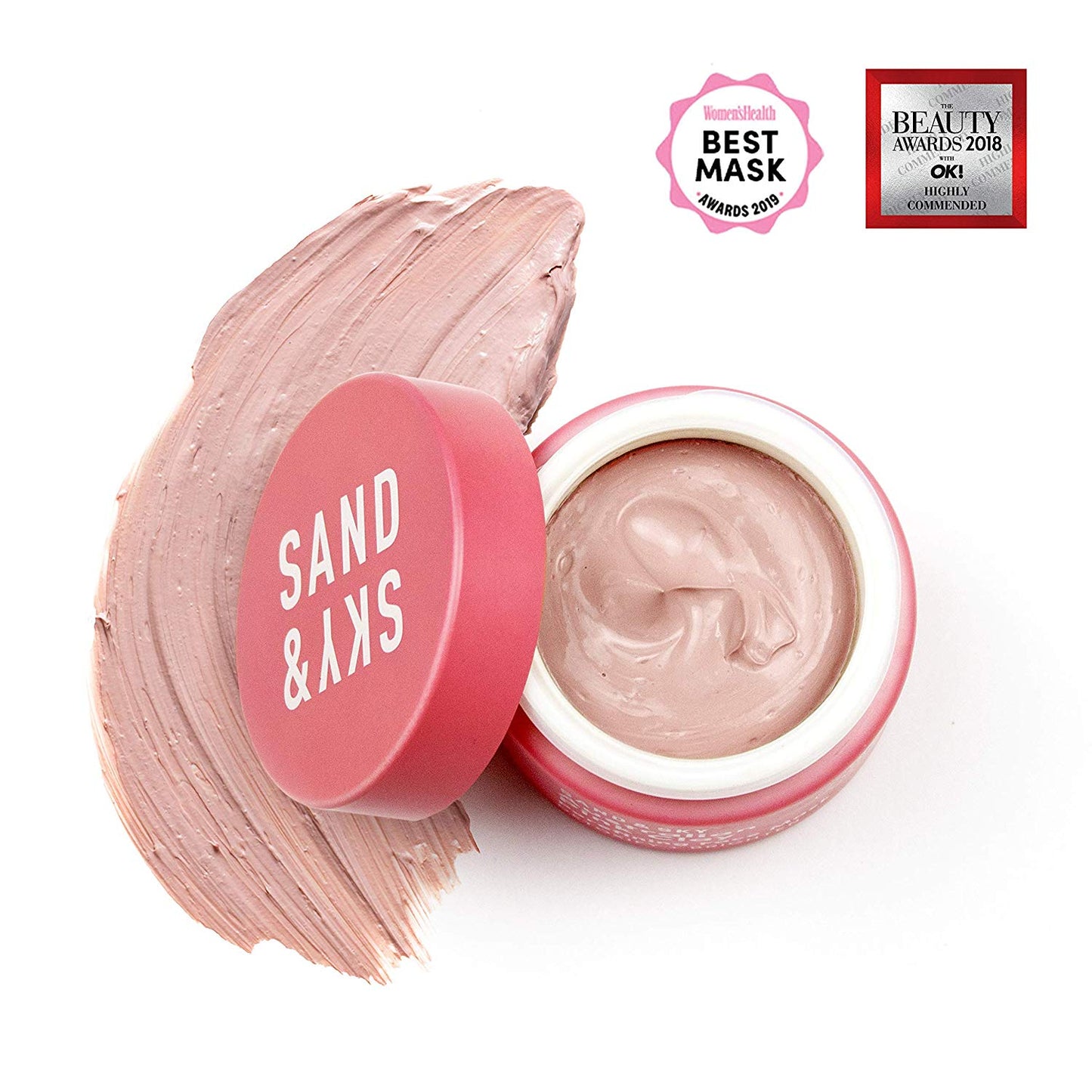 Sand & Sky Australian Pink Clay Porefining Face Mask (60 g) Detoxify + Brighten