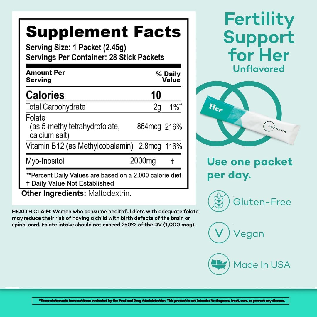 Premama Fertility Support For Her Conceive Unflavored Drink Mix 69g