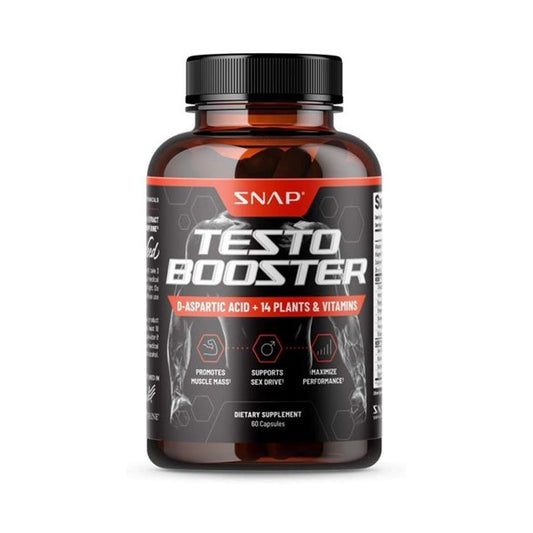 SNAP Supplements Testo Booster Acid + 14 Plants & Vitamins, 60 Capsules