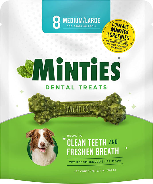 Minties Dog Dental Bone Treats Helps Clean Teeth And Freshen Breath for Tiny/Small Dogs, 181 g
