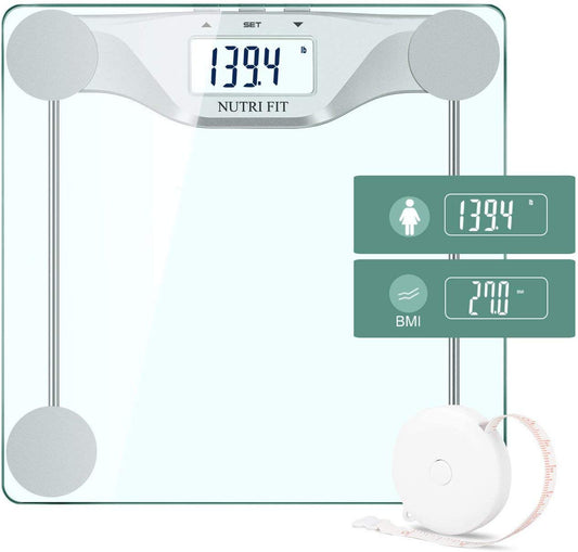 NUTRI FIT Digital Body Weight Scale, Large Backlight Display and Stepper Technology (BMIc