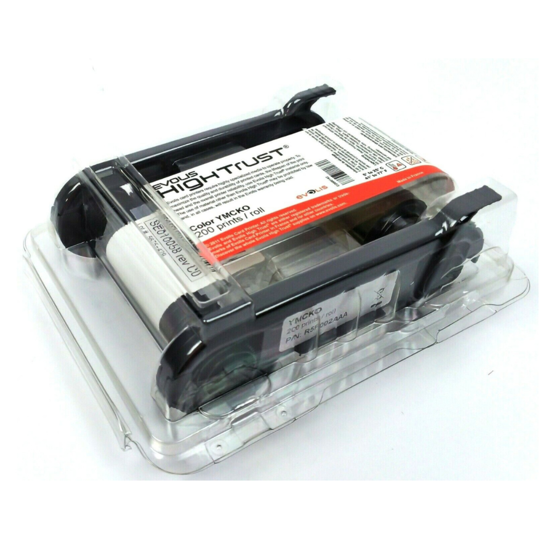 Evolis HighTrust Zenius Color YMCKO Ribbon R5F002AAA 200 Prints / Roll