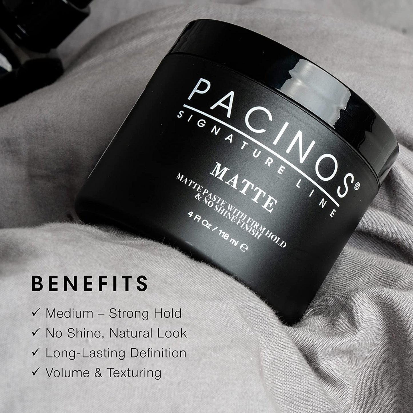 Pacinos Signature Line Matte Paste wtih Firm Hold & No Shine Finish 4 fl oz / 118ml