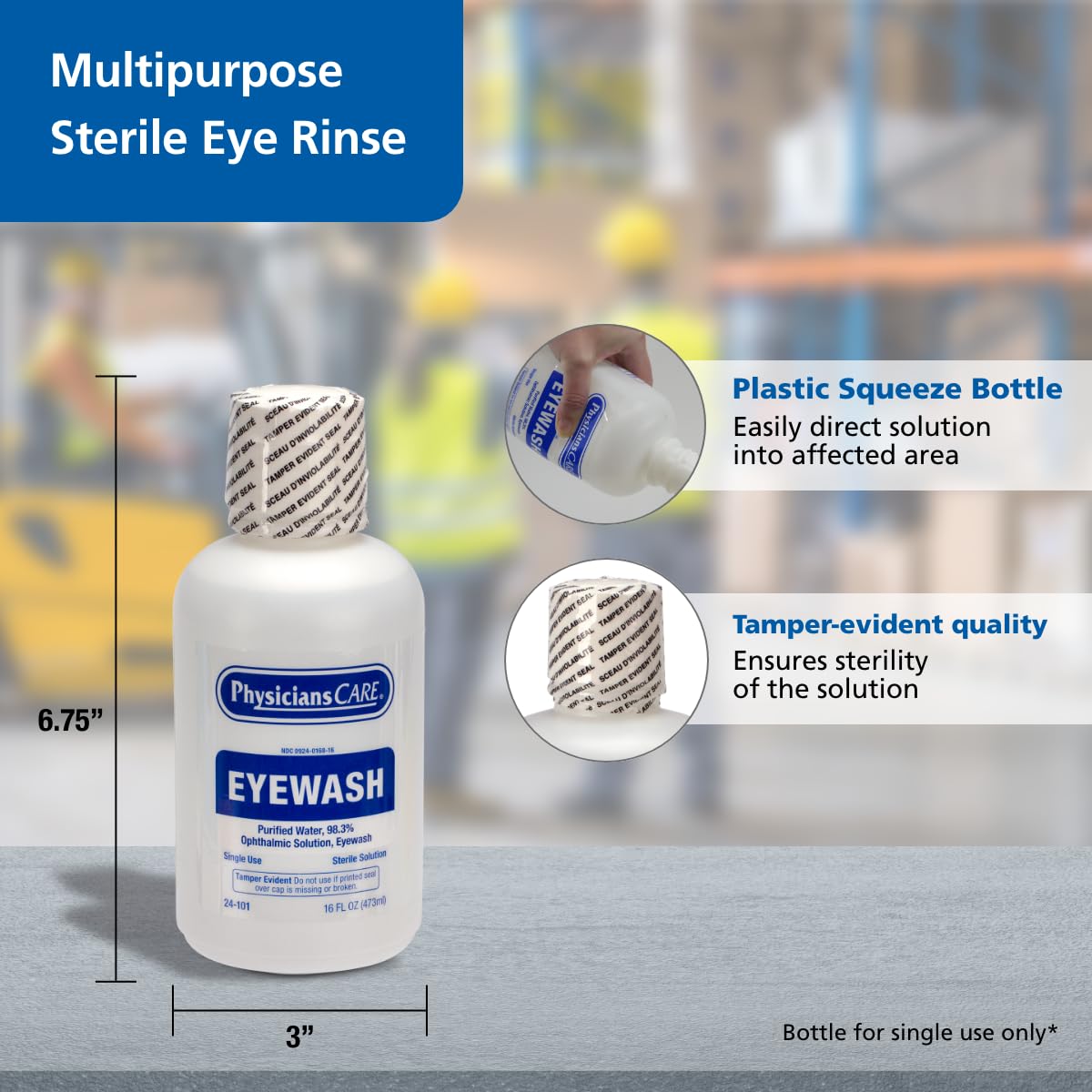 Physicians Care Eyewash Sterile Solution, 473 ml / 16 fl. oz.