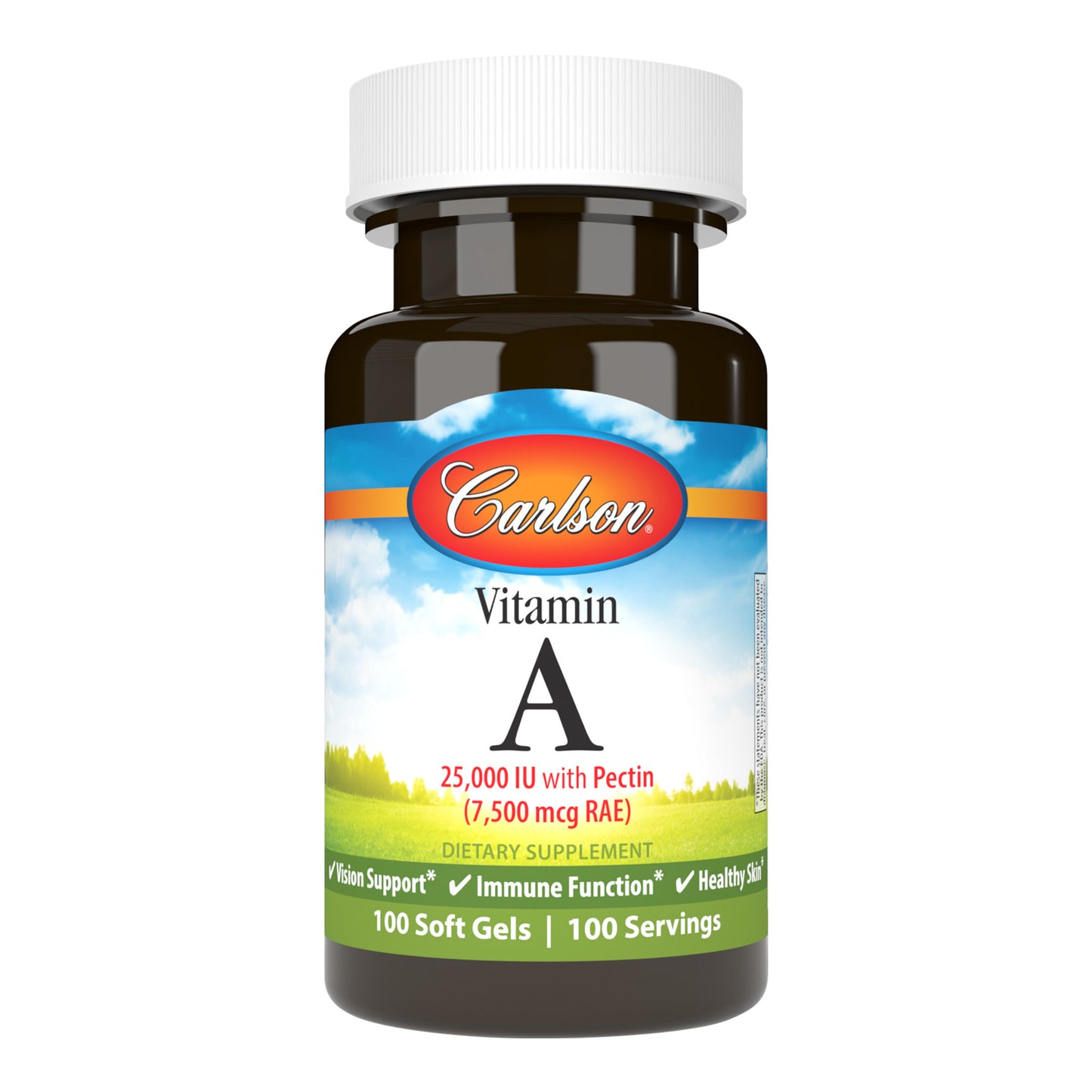 Carlson Vitamin A 25,0000 Ui With Pectin (7.500 mcg RAE) 100 Soft Gels