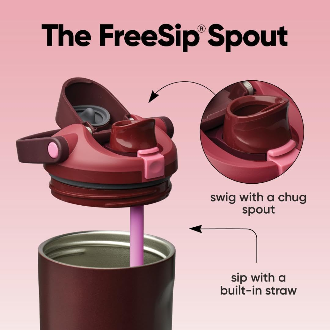 Owala FreeSip Tumbler with Travel Grip Black Cherry, 40 oz / 1,185 ml