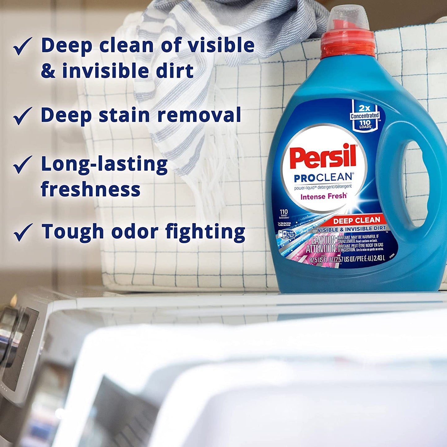 Persil Pro Clean Liquid Detergent Intensive Fresh Deep Clean Visible And Invisible Dirt - 2.43L