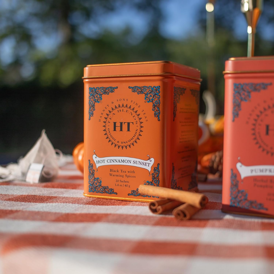 Harney & Sons Hot Cinnamon Sunset Black Tea with Spices 20 Sachets, 1.4 oz / 40 g