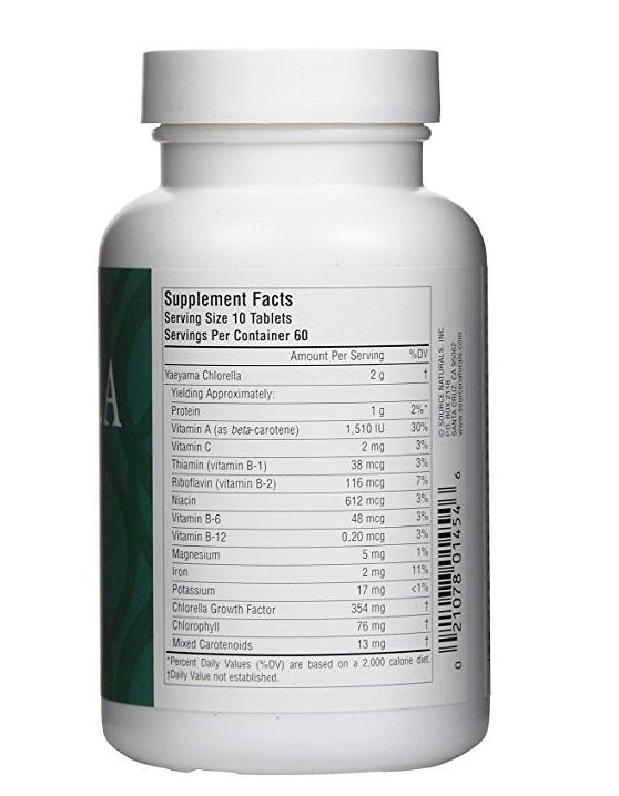Source Naturals Chlorella From Yaeyama 200 mg - 600 Tablets