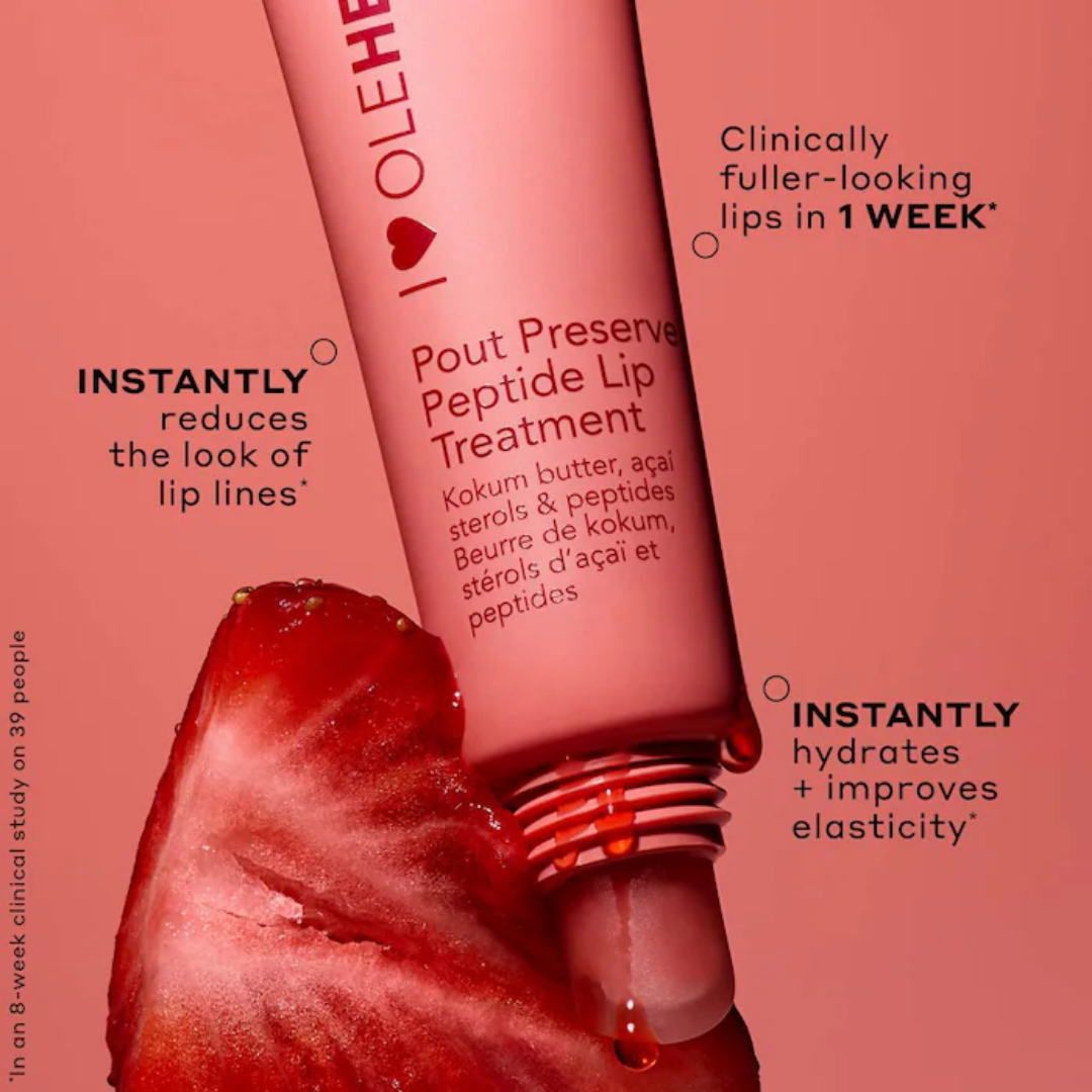 Olehenriksen Pout Preserve Peptide Hydrating Lip Treament, Strawberry Sorbet, 12 ml / 0.4 fl. oz.