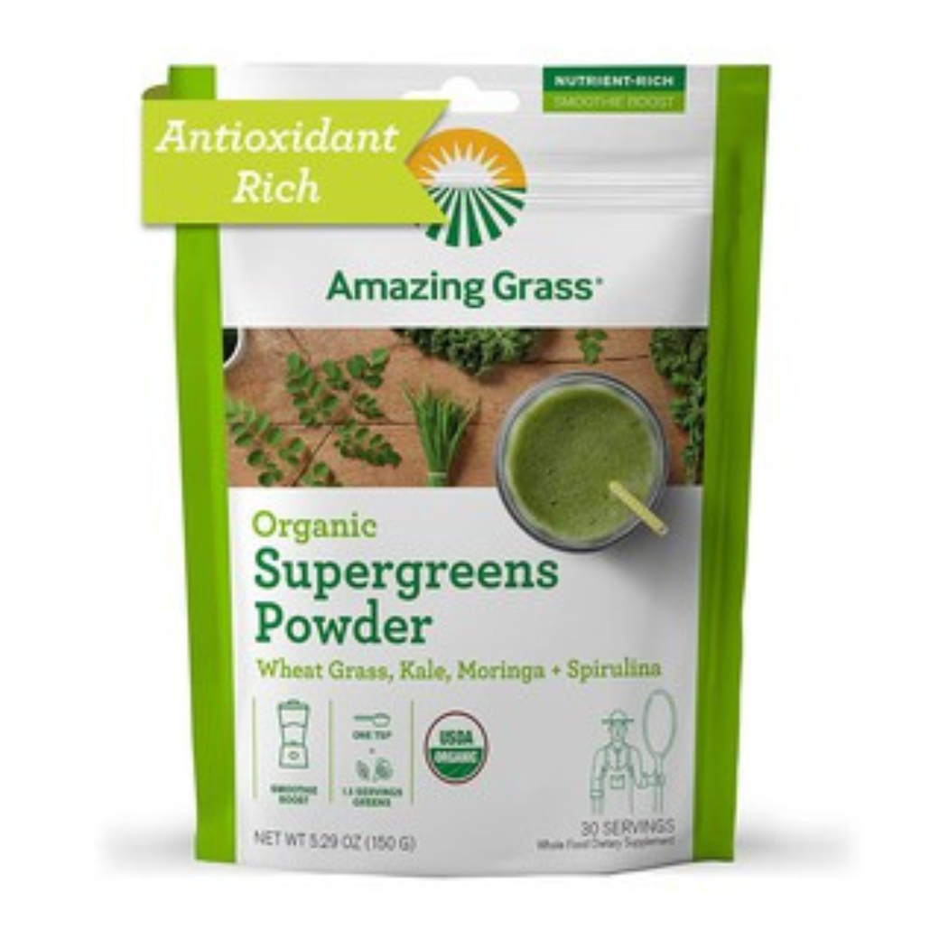 Amazing Grass Super Greens Booster Powder Spirulina, Moringa, Wheat Grass & Kale
