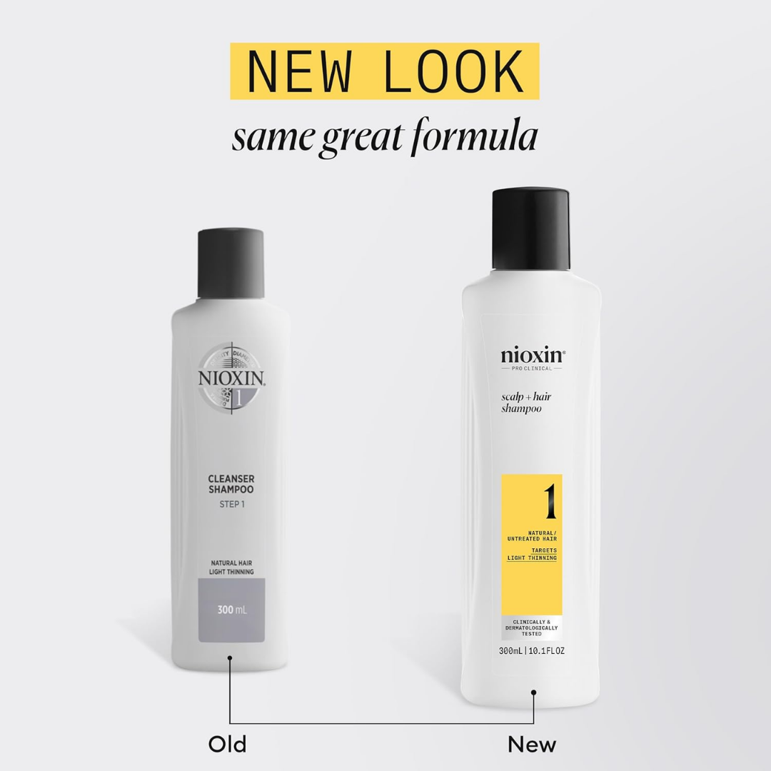 Nioxin Cleanser Shampoo System 1, Step 1, Natural Hair Light Thinning, 300ml