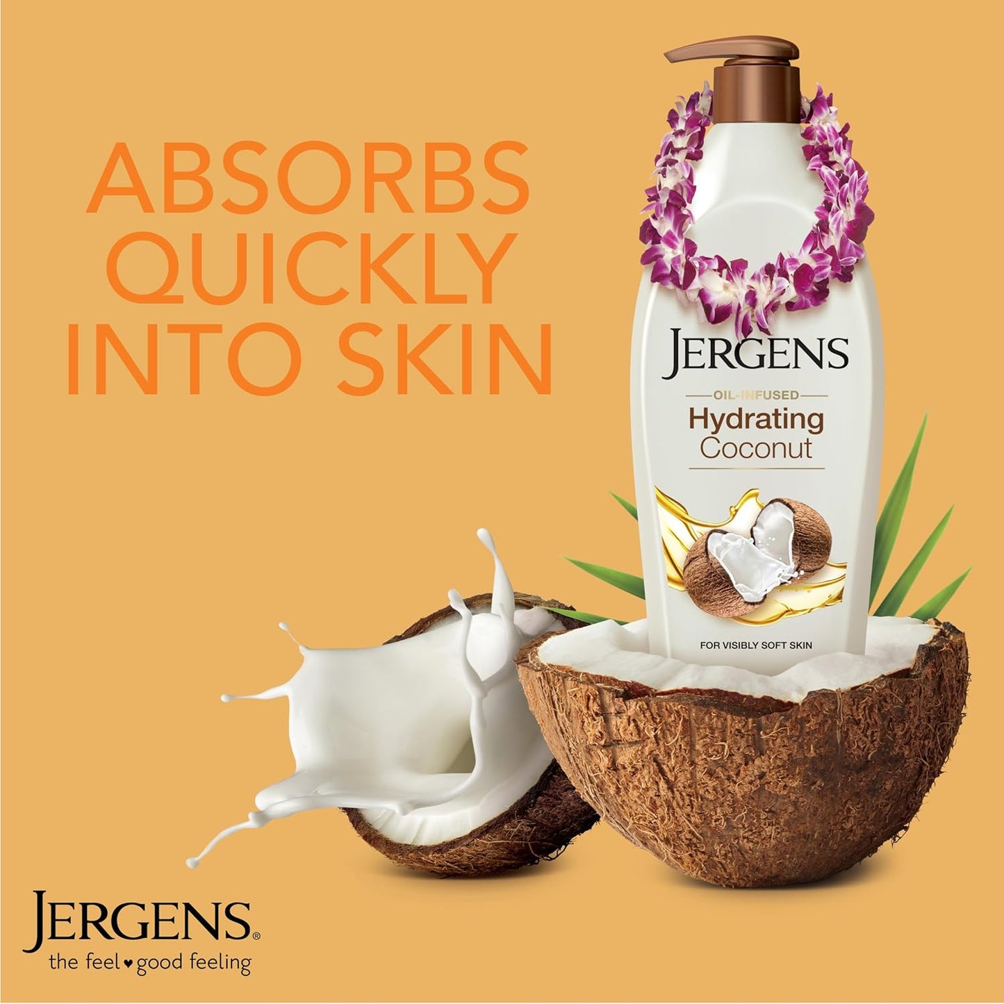 Jergens Oil-Infused Hydrating Coconut For Soft Skin With Coconut Oil 16.8 fl oz / 496ml