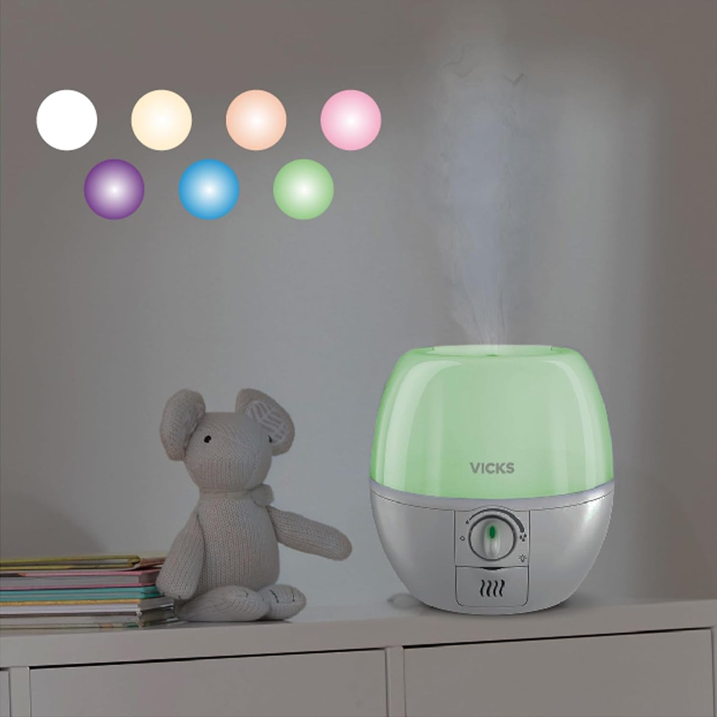 Vicks 3-In-1 SleepyTime Humidifier, Diffuser, Night-Light (0.6 Gallon) Small Room Size