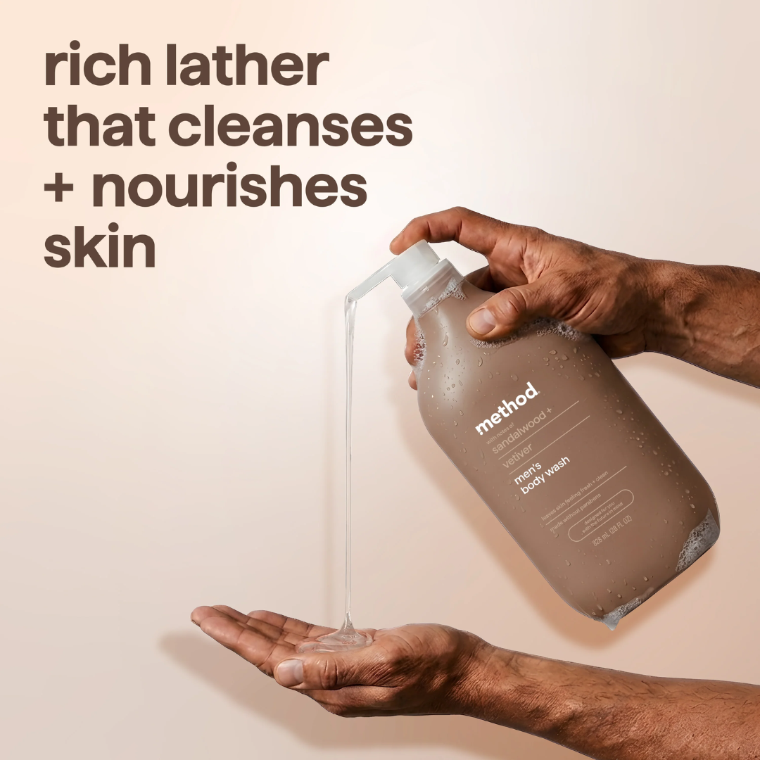 Method Men's Body Wash Sandalwood + Vetiver, 828 ml / 28 oz