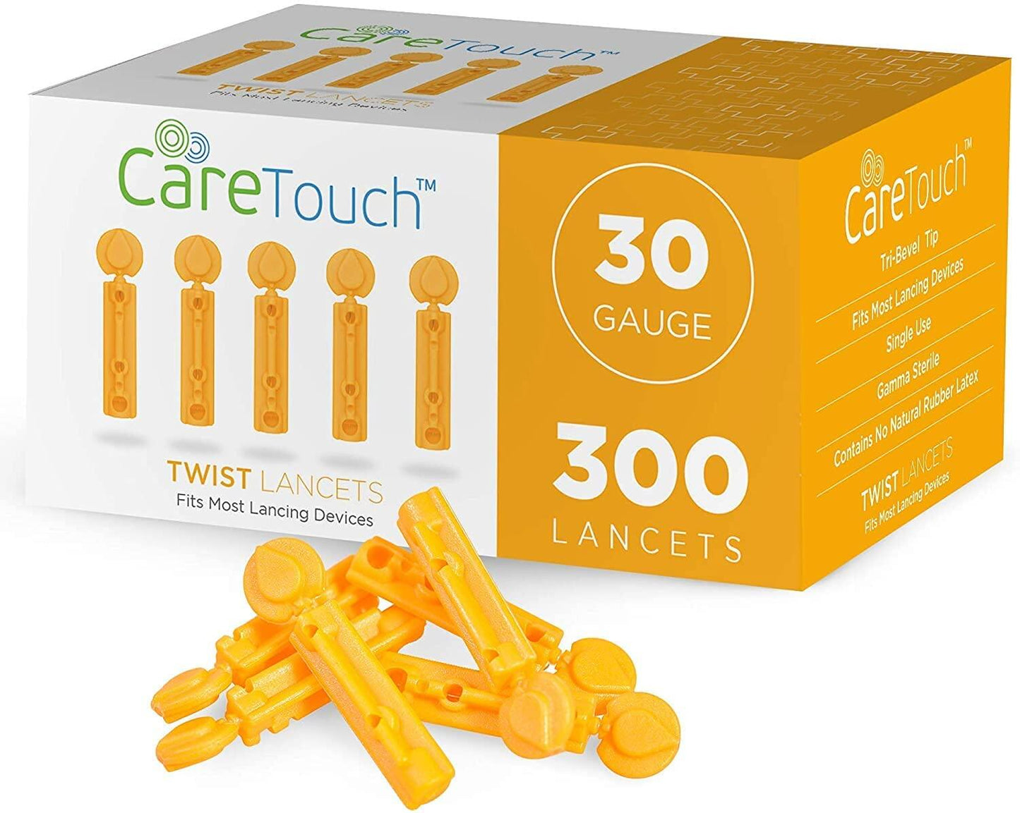Care Touch Twist Lancets, Fits Most Lancing Devices 30 Gauge - 300 Lancets