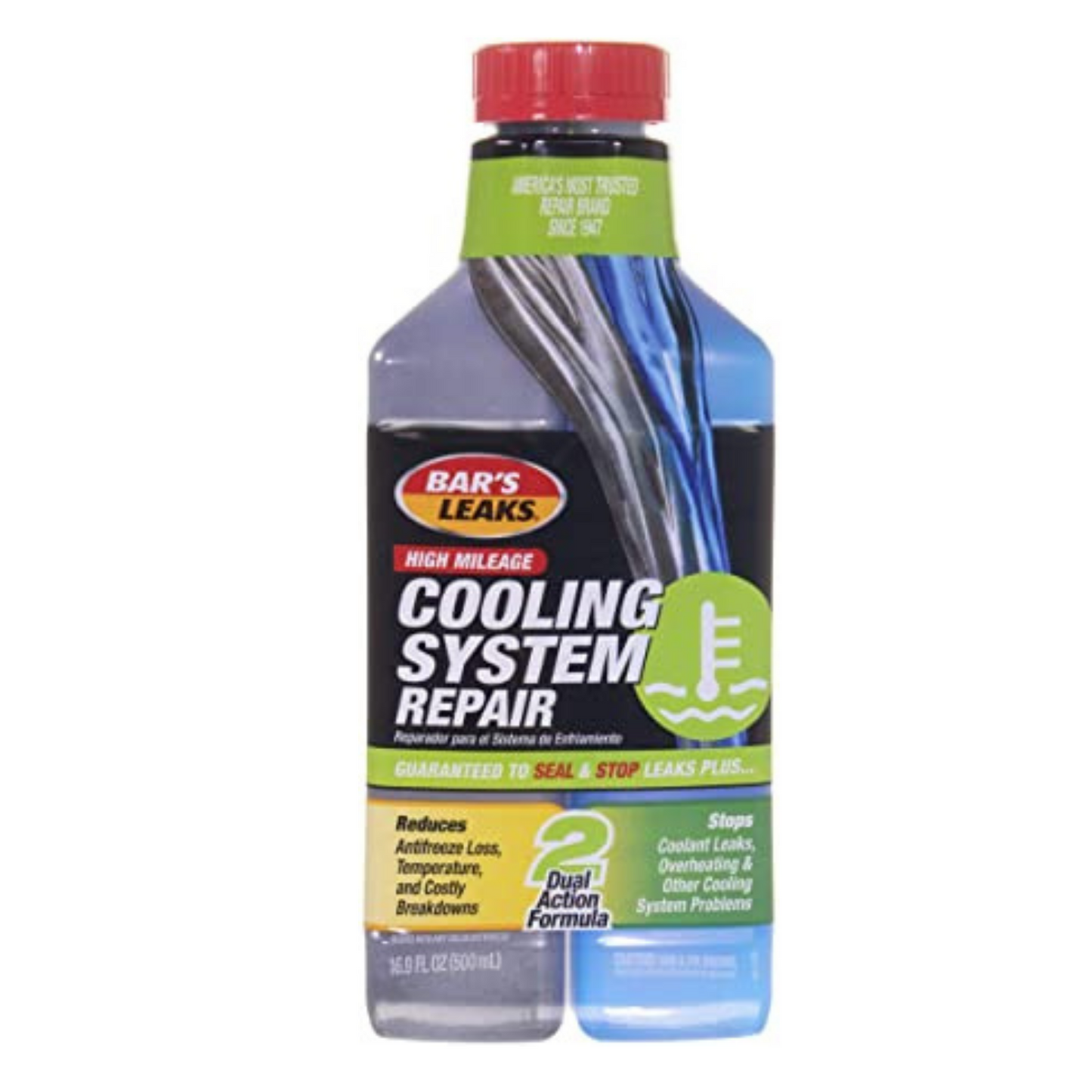 Bar's Leaks High Mileage Cooling System Repair Seal and Stop Leaks Dual Action Formula- 16.9 oz