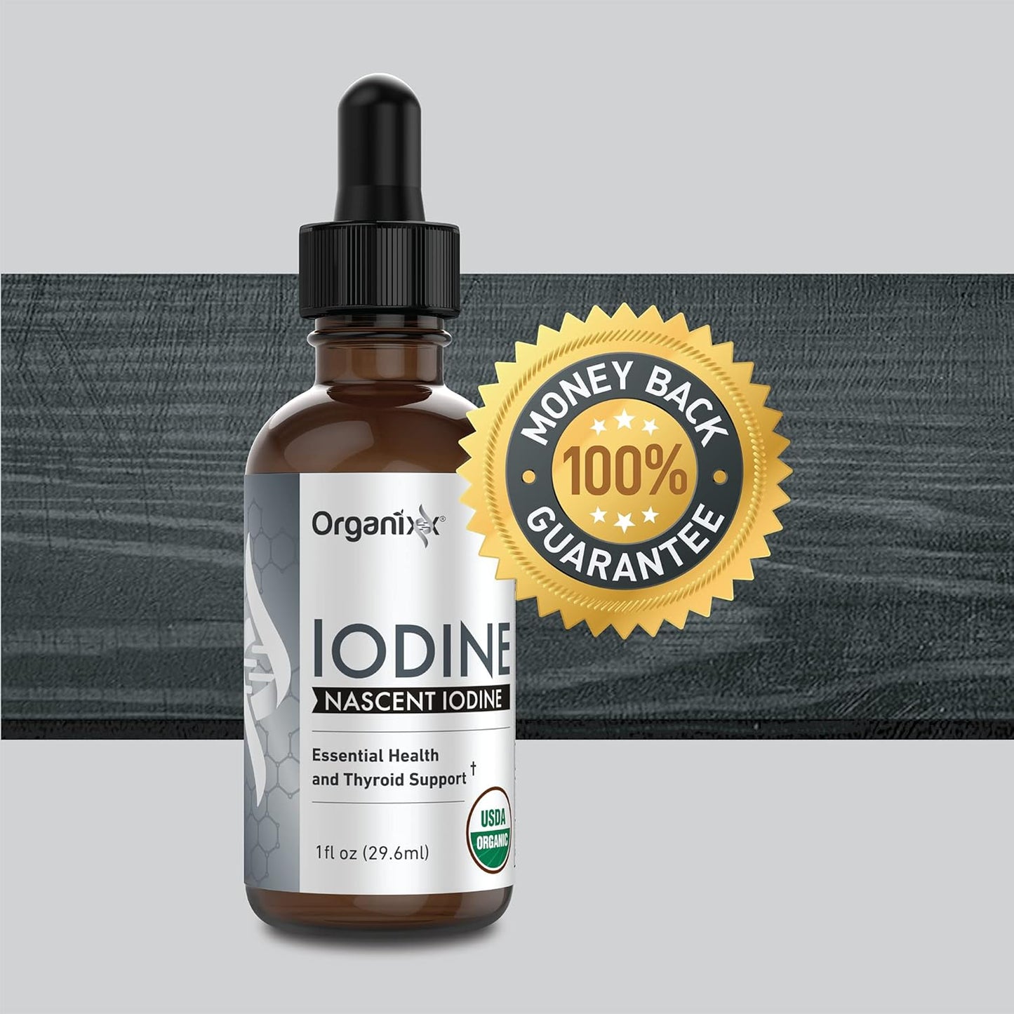 Organixx Iodine Nascent Iodine Essential Health And Thyroid Support 1 fl oz / 29.6ml