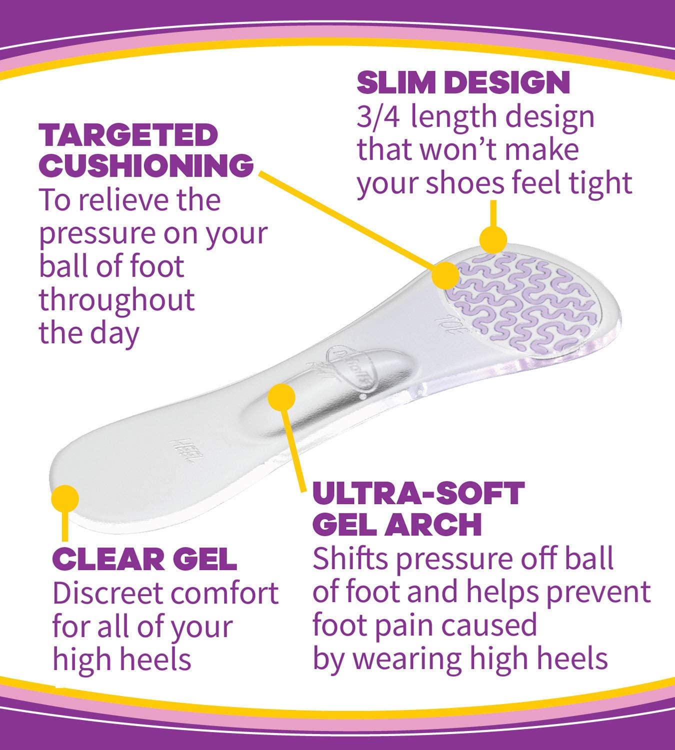 Dr. Scholl's Stylish Step High Heel Relief Insoles Size 6 - 10, 2 Count (Pack of 1)