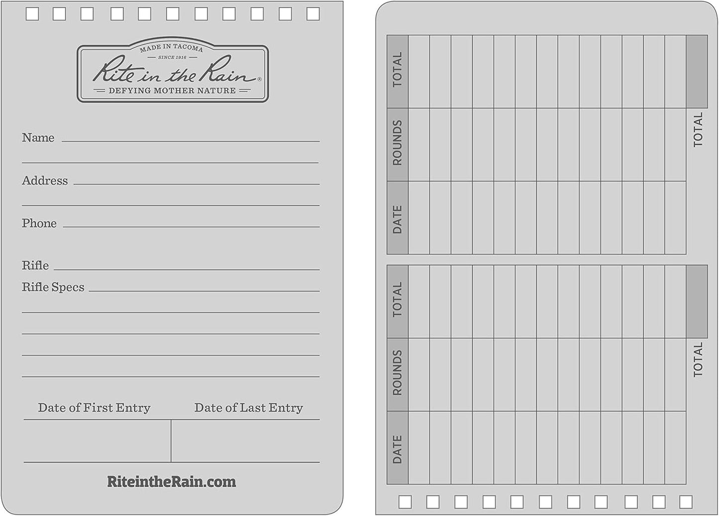 Rite in the Rain All-Weather Dope Black Spiral Notebook No. D746, 1 Count