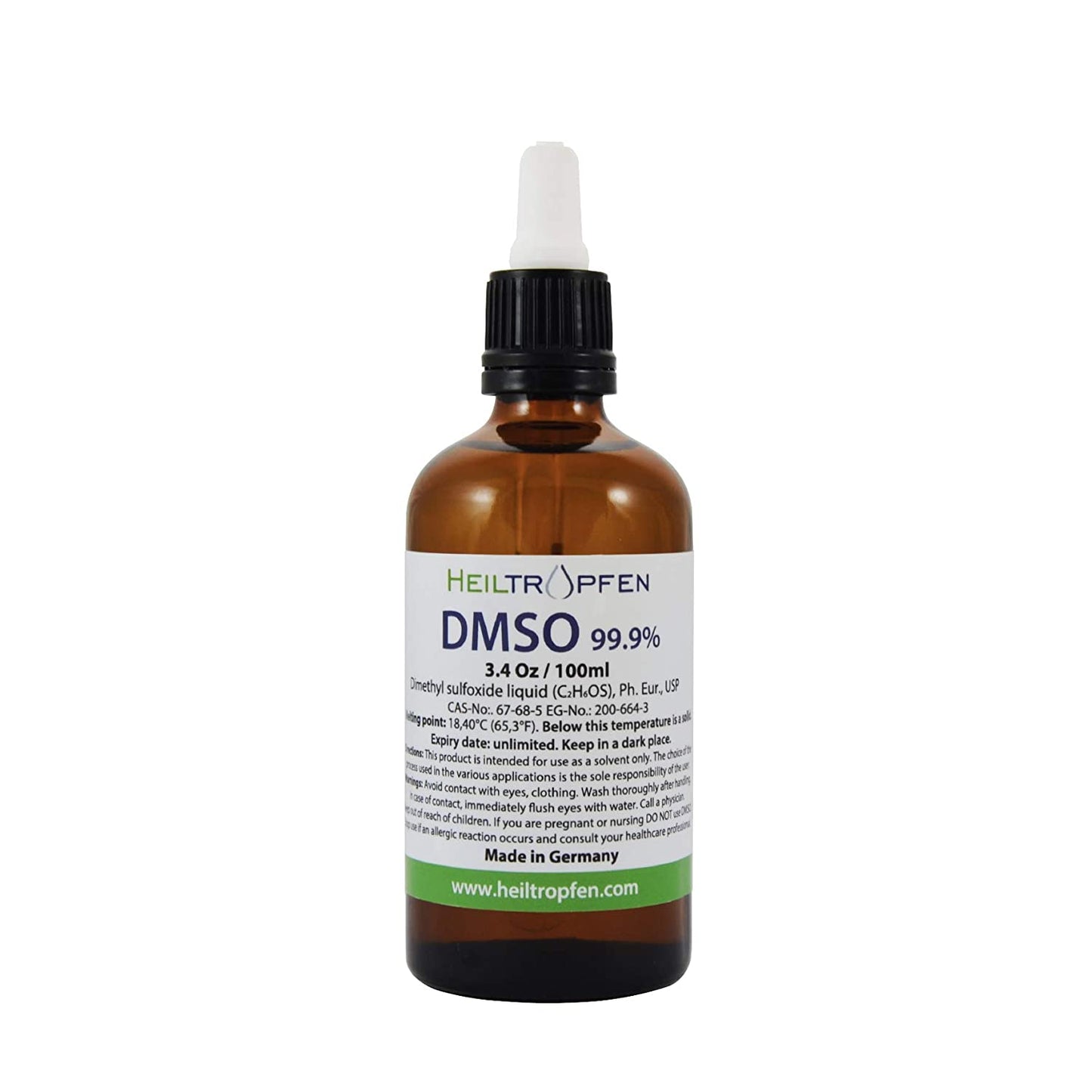 70% DMSO - Pharmaceutical grade, Dimethyl sulfoxide liquid (3.4 Oz - 100ml), High purity, Heiltropfen DMSO Liquid 70/30