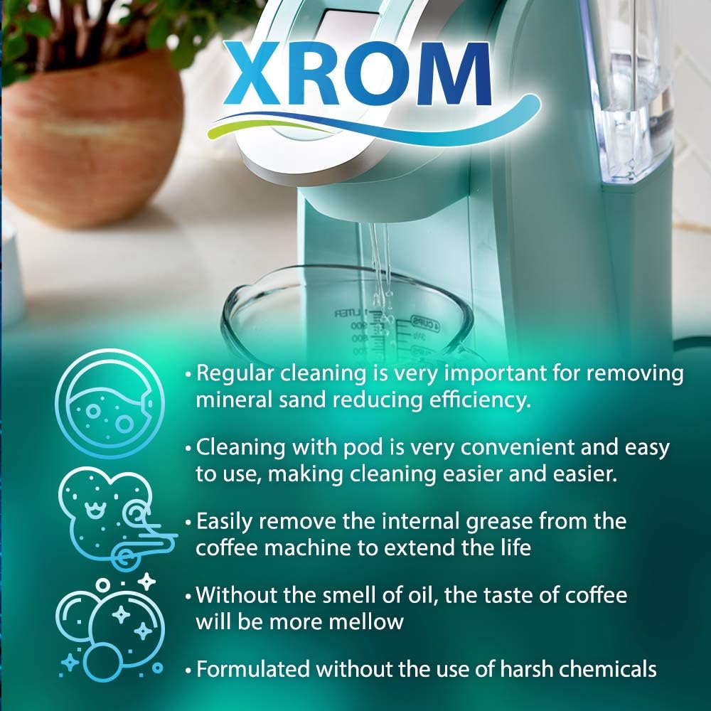 XROM Cleaning Pods Compatible With All Keurig K - Cup 2.0 Brewers, 6 Cup