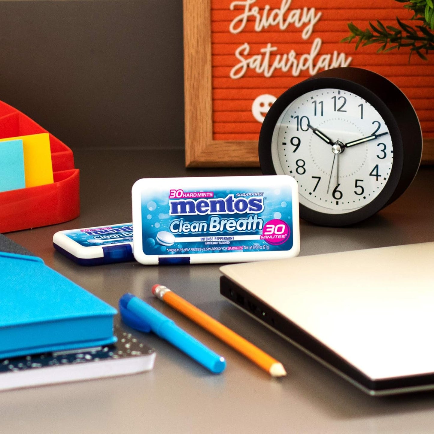 Mentos Clean Breath Sugar-Free, Intense Peppermint, 30 Hard Mints