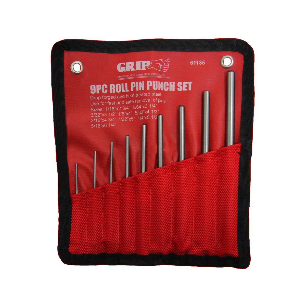 Grip 9 pc Roll Pin Punch Set (61135)
