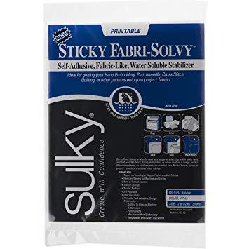 Sulky 409-02 Paper Solvy Water Soluble Fabric Stabilizer, 8-1/2 by 11-Inch, 12 Per Package