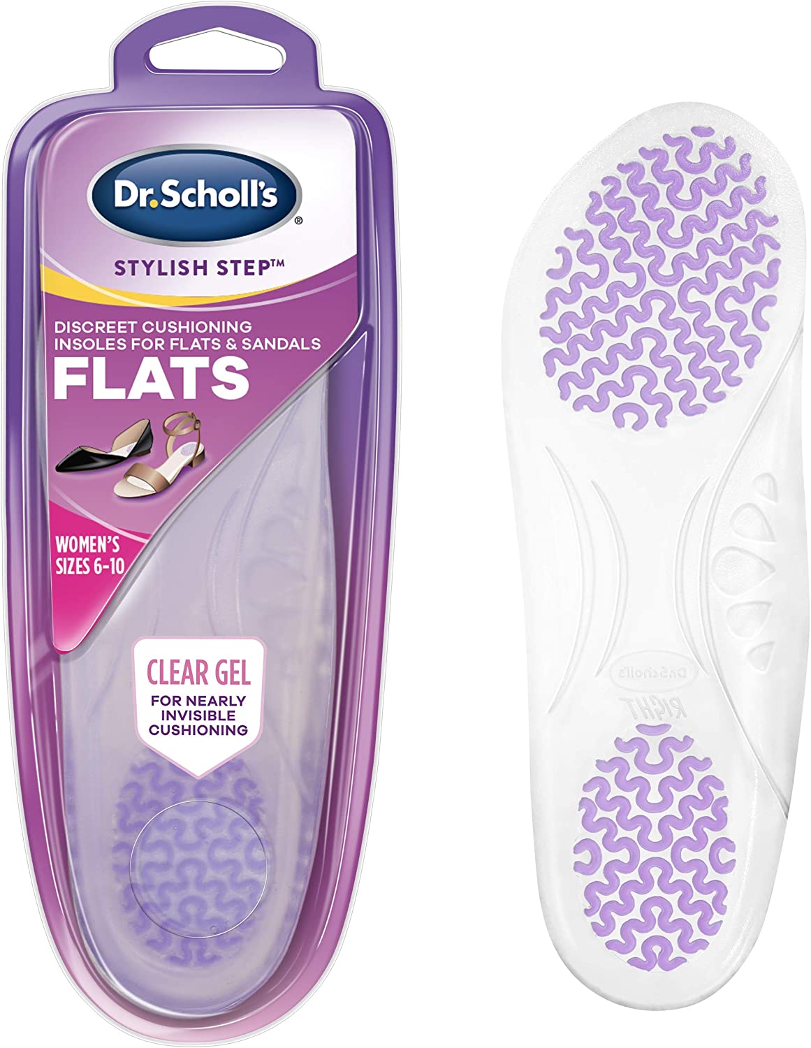 Dr. Scholls Stylish Step Flats Insoles For Flats & Sandals Womens Size 6-10 / 1 pair